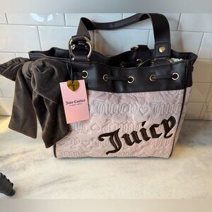 Viral TikTok Juicy Couture Vintage Dreams Tote Daydreamer Bow Blush Chocolate